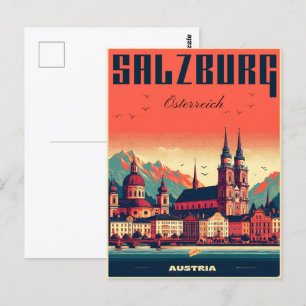  Oostenrijkse hoofdstad Salzburg skyline Briefkaart