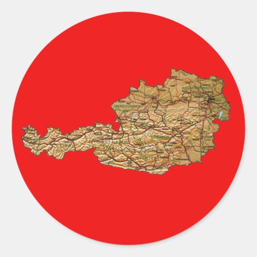 Oostenrijkse kaart sticker (Voorkant)