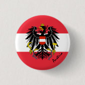 Oostenrijkse knop, patriottische Oostenrijkse vlag Ronde Button 3,2 Cm (Voorkant)