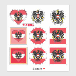 Oostenrijkse stickers en Oostenrijkse vlag, hart/s