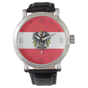 Oostenrijkse vlag Elegant Patriotic Horloge