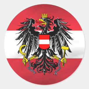 Oostenrijkse vlag en wapenstilstand ronde sticker