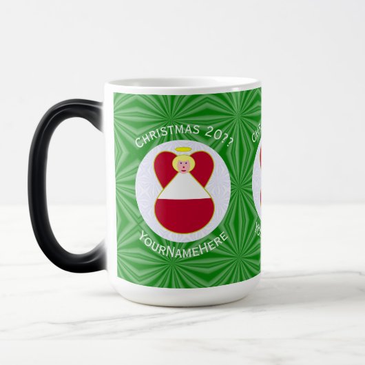 Oostenrijkse vlag engel kerst gepersonaliseerd magische mok (Links)
