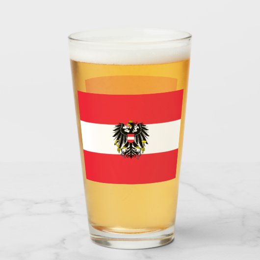 Oostenrijkse vlag glas (Voorkant gevuld)