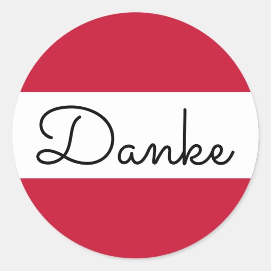 Oostenrijkse vlag kleuren Danke Ronde Sticker (Voorkant)