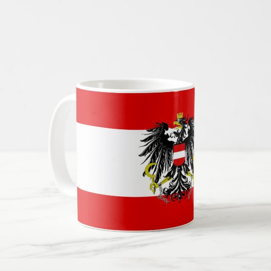 Oostenrijkse vlag koffiemok (Voorkant links)