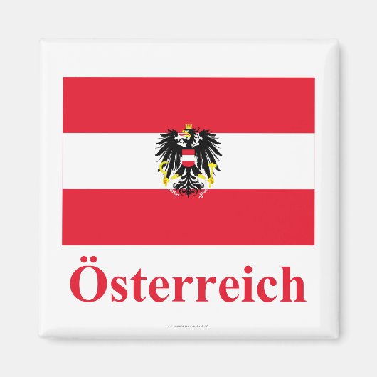 Oostenrijkse vlag met Duitse naam Magneet (Voorkant)