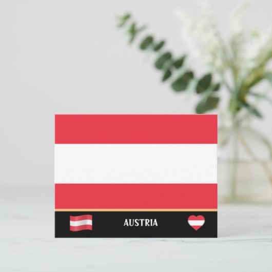 Oostenrijkse Vlag & Oostenrijk reis / Oostenrijk Briefkaart (Staand voorkant)