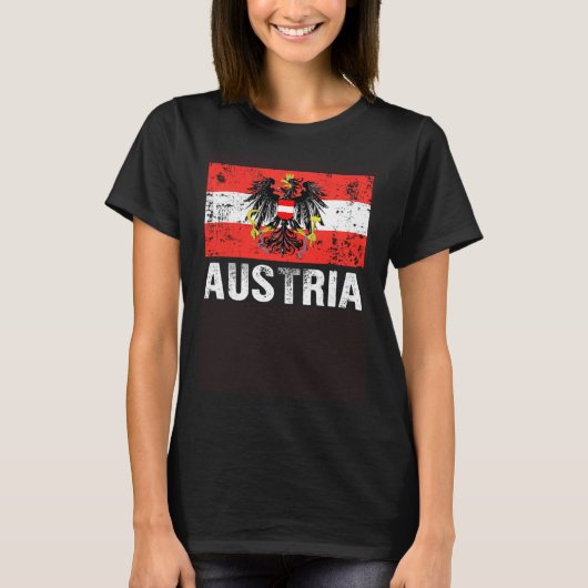 Oostenrijkse vlag Oostenrijk Wenen Land der Berge T-shirt (Voorkant)