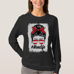Oostenrijkse Vlag Oostenrijkse Moeder Wanorde Knot T-shirt