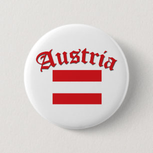 Oostenrijkse vlag ronde button 5,7 cm