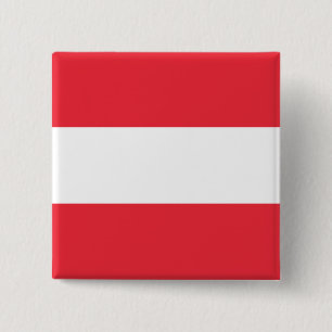 Oostenrijkse vlag vierkante button 5,1 cm
