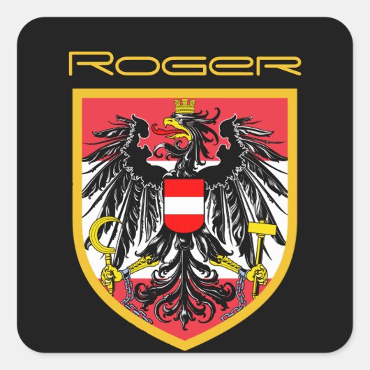 Oostenrijkse vlag vierkante sticker (Voorkant)