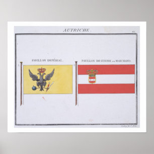 Oostenrijkse vlaggen, uit een Frans vlagboek, c.18 Poster