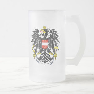 oostenrijkse wapenmunt matglas bierpul