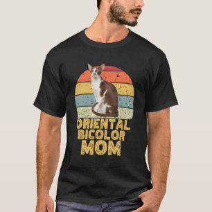 Oosters Bicolor Kat Moeder Retro Grappig Voor C T-shirt