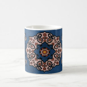 Oosters Blauw Perzisch Turks Patroon Tapijt Koffiemok