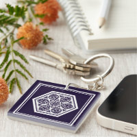 Oosters Blauw Turks Rozet Geometrische Vector Art