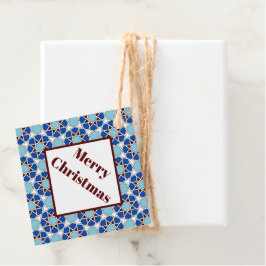 Oosters blauw wit Marokkaans geometrisch patroon Bedankjes Labels