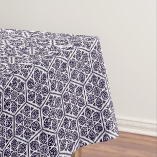 Oosters Blauw Witte Turkse Rozet Geometrische Kuns Tafelkleed