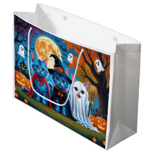 Oosters Blauwe Katten Pompoen Halloween Grappig Groot Cadeauzakje