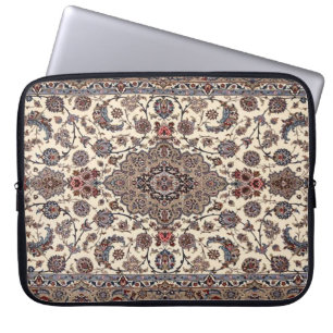 Oosters Bloemmotief Perzisch Tapijtpatroon Laptop Sleeve