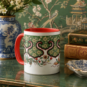 Oosters Chinees bloemfriespatroon uit het verleden Mok
