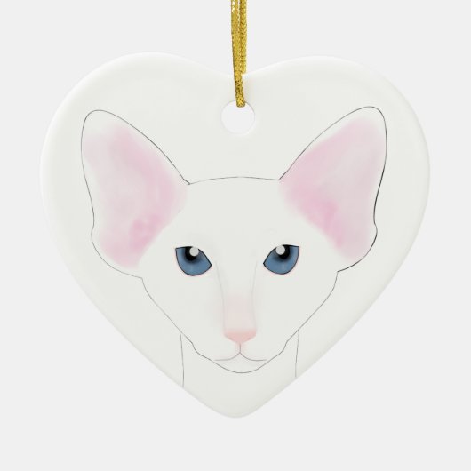 Oosters Kortharig Kat Ornament (Voorkant)