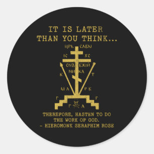 Oosters-orthodox Christelijk kruis-serafijnse Roos Ronde Sticker