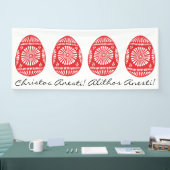 Oosters Orthodoxe Aangepaste Tekst Rood Paasei Spandoek (Beurs)