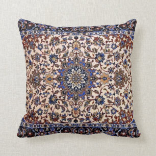 Oosters Persisch Turks Blauw Tapijt Vloerkleed Kussen