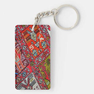 Oosters Persisch, Turks Patroon, Tapijt Sleutelhanger