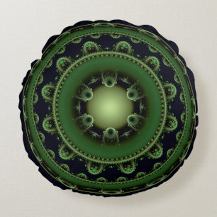 Oosters rond groen ornament kussen