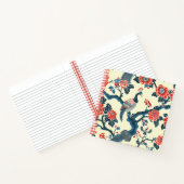 Oosters Rood & Blauw Bloemen Pauw Notitieboek (Binnen)