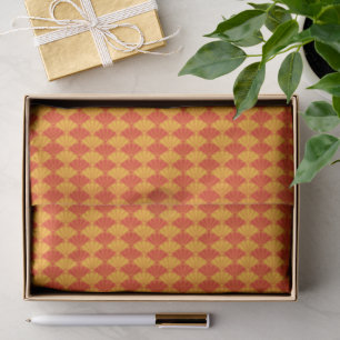 Oosters Rood Geel Kiku Chrysanthemum Mon Patroon Tissuepapier