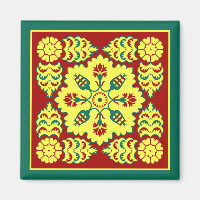 Oosters rood geel Ottomaans Turks tulpenpatroon