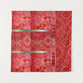 OOSTERS Rood Gouden Patroon - Tapestry Wandkleed (Voorkant (horizontaal))