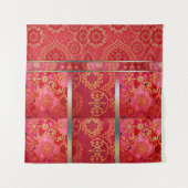 OOSTERS Rood Gouden Patroon - Tapestry Wandkleed (Voorkant)