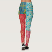 OOSTERS rood turquoise patroon - Leggings (Achterkant)