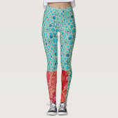 OOSTERS rood turquoise patroon - Leggings (Voorkant)