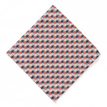 Oosters Rood Wit Blauw Geometrisch Pijlpatroon
