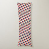 Oosters Rood Wit Blauw Geometrisch Pijlpatroon Lichaamskussen (Voorkant Verticaal)