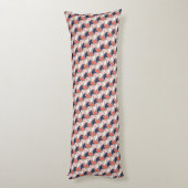 Oosters Rood Wit Blauw Geometrisch Pijlpatroon Lichaamskussen (Achterkant (Verticaal))