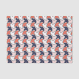 Oosters Rood Wit Blauw Geometrische Pijlen Art Tissuepapier