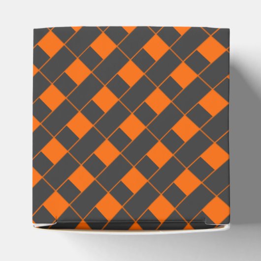 Oosters Sinaasappel grijs Japan Geometrisch geruit Bedankdoosjes (Bovenkant)