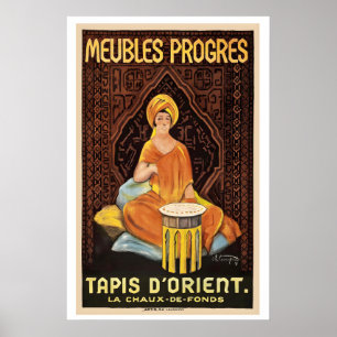 Oosters Tapijt La Chaux-de-Fonds Vintage Poster