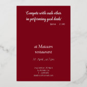 Oosters tapijt Moskee - iftar diner Folie Uitnodiging (Achterkant)