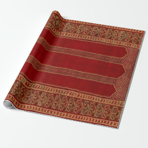 Oosters Turks Pers Tapijt Rood Cadeaupapier
