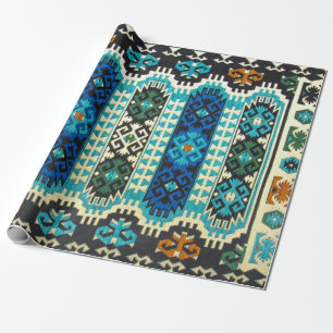 Oosters Turkse Perzische Tapijt Blauw Groen Cadeaupapier