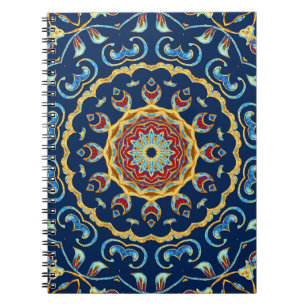 Oosters Waterverf Bloemen Mandala Tapijt Notitieboek